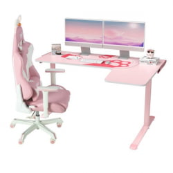 Стол письменный (для компьютера) угловой EUREKA ERK-L60R-PK-V2 (правый), розовый