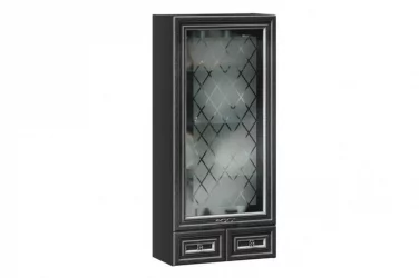 Шкаф кухонный настольный с витриной 600 Италия ЛД 275.776.000 Черный Дуб темный