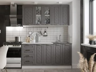 Кухонный гарнитур Агава 1,6 м Белый/Трюфель