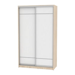 Шкаф-купе белый лдсп B-220х135х60-3(ДСС-Белый-D7D7)