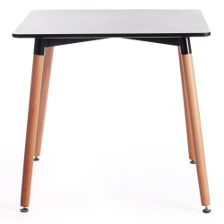 Дизайнерский стол JOHN (mod. T1003) МДФ/дерево, 80 х 80 х 75 см , Black (черный)/ Natural (натуральный)