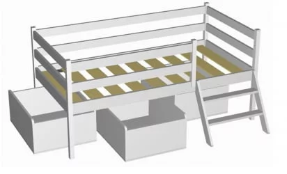 Ящик для детской кровати RooRoom VK-111 Белые