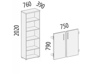 Стеллаж закрытый Альфа 61 532 Ольха