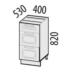Стол с 3 ящиками (метабоксы) Милана 23.59 Сосна Астрид/Ваниль