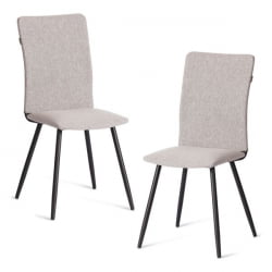 Стул со спинкой La Rousse (2 шт. в упаковке) NEW, ткань рогожка, темно-серый, F68, 45х55х93 см