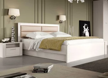 Кровать подъемная 1600 Элана №2 Бодега Белая/Сандал матовый Белый