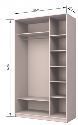 Двустворчатый гардеробный шкаф Хит-24-12-15 Аруба Венге