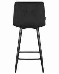 Стул полубарный DOBRIN OLIVIA (черные матовые ножки, черный велюр (108-77))