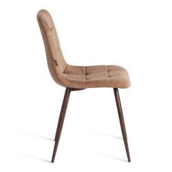 Металлический стул CHILLY (mod. JSC-220) Велюр/металл , 44,5х52,5х88 см, Brown (коричневый) HLR11 / орех