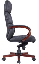 Кресло для руководителя Everprof President Wood Экокожа Черный