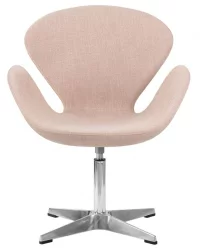 Кресло дизайнерское DOBRIN SWAN (бежевая ткань IF1, золотое основание)