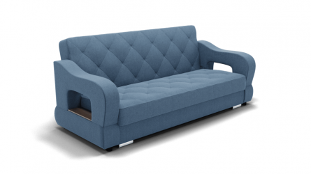 Диван Бруно-2 (ЗР) Цвет фасада: Голубой; Тип: Прямой; Материал фасада: Металл/Велюр