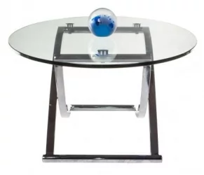 Овальный стол из стекла J02 Хром