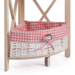 Этажерка Secret De Maison ANGULAIRE 4 ( mod. PE-05 ) дерево павловния, мдф, 34x34x158см, white (белый), ткань - красная клетка