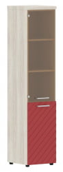 Шкаф колонка комбинированная с топом (левый) Torr LUX TLHC 42.2 L Сосна Эдмонд Красный