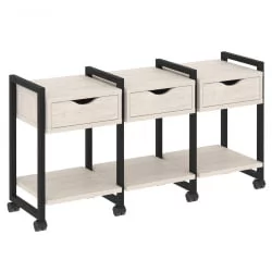 Тумба на колесных опорах наборная. Вариант №4 LOFT VR.L-TN-4.K Металл черный Денвер светлый