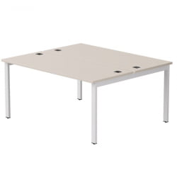 Бенч-система на 2 места на металлокаркасе, опоры 45 гр Everprof EVO 254S017 Кашемир Белый