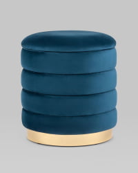 Пуф Франсис с ящиком велюр Синий