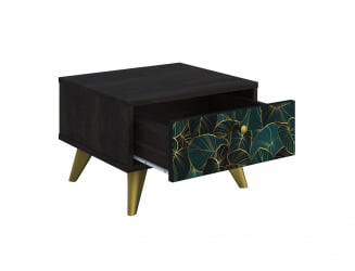 Тумба дизайнерская Фьюжн ТМ-004 АРТ Угольный камень/TROPICAL