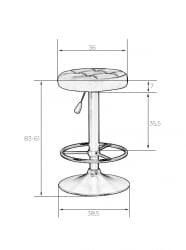 Табурет барный DOBRIN BRUNO GOLD (серый велюр (MJ9-75))
