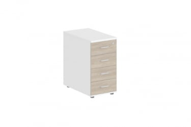 Тумба приставная с 4 ящиками-метабоксами Сигма СГ.522.ВХ.ОД.М Белый Дуб темный / Sigma SG.522.WH.OD.M