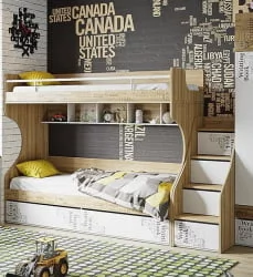 Лестница приставная с ящиками Оксфорд ТД-139.11.12 Ривьера Белый с рисунком