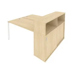 Рабочая станция с опорным шкафом-купе Metal System Б.РС-СШК-2.3 Акация/Белый