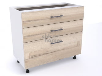 Стол с ящиками СЯ-90, Дублин (900*470*820) Дуб галифакс белый, 21619 
