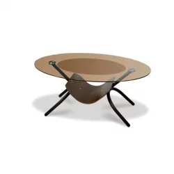 Овальный журнальный столик Дуэт 2 Чёрный/ тонированное