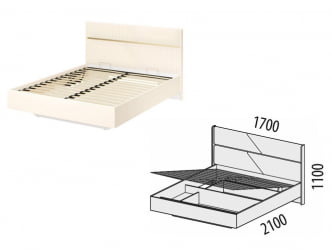 Кровать с ящиком Монако 903.21 Белый шпон/Даллас Айвори