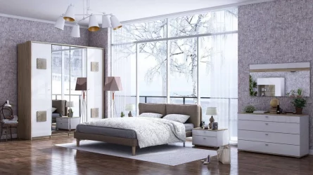 Шкаф трехстворчатый с зеркалами Фиджи 005 Дуб Золотой