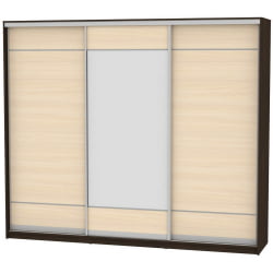 Шкаф-купе B-220х270х60-3(Венге-ДМ-D7D8D7)