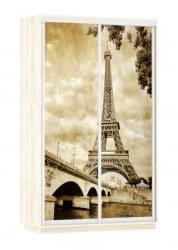 Шкаф-купе двухдверный Экспресс Дуо 1400х2200h Париж/Дуб сонома