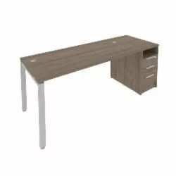 Рабочая станция с опорной тумбой Метал Сйстем Б.РС-СТП -1.4 Вяз/Серый / Metal System