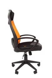Кресло для руководителя CHAIRMAN 840 black  Сетчатый акрил/оранжевый