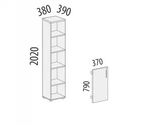 Стеллаж закрытый Альфа 62 137 Орех Пегас