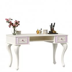 Стол письменный с полкой навесной и банкеткой Маркиза 04 Алебастр Шампань