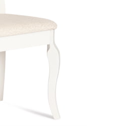 Стул Афродита/ Aphrodite дерево гевея, 46х54х99см, Ivory white, ткань кремовая с рисунком (А04)
