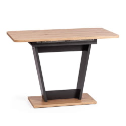 Обеденный стол FOX раздвижной ЛДСП, 68.6x110-145x75 см, Дуб артисан/Графит