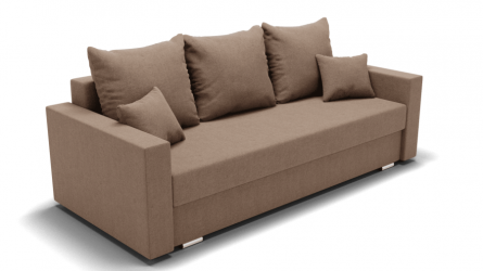 Диван с ящиком для белья Олимп-1 ППУ (ЗР) Цвет фасада: Светло коричневый; Тип: Прямой; Материал фасада: Металл/Велюр