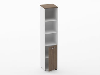 Шкаф 4 узкий верх открытый, низ закрытый Deka 10.19.11Пр Дуб Верцаска/Белый