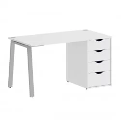 Стол письменный HOME OFFICE VR.SP-3-138.4.A Белый Бриллиант/Серый металл