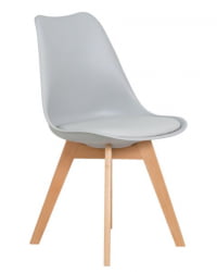 Стул обеденный DOBRIN JERRY SOFT (ножки светлый бук, цвет сиденья светло-серый (GR-01)) 4 шт