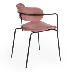 Стул VAN HALLEN (mod. 2433S) ткань/металл, 54,5х53,5/76 см, высота до сиденья 46 см, коралловый/черный