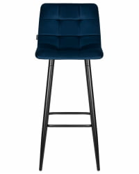 Стул барный DOBRIN NICOLE (черные матовые ножки, темно-синий велюр (108-95))