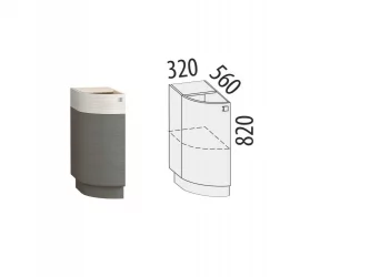 Напольный шкаф торцевой (лев) Графит 74.65 Сосна Астрид/Ваниль/Графит