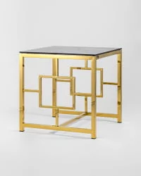 Журнальный столик БРУКЛИН 55x55 Золото стекло smoke