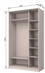 Шкаф купе 2-ух дверный Хит-23-12-15 Аруба Венге