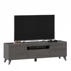 Тумба под ТВ Бруклин 1500 с опорами Оникс Серый глянец