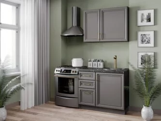 Кухонный гарнитур Джелатто 05 Черный Оникс серый